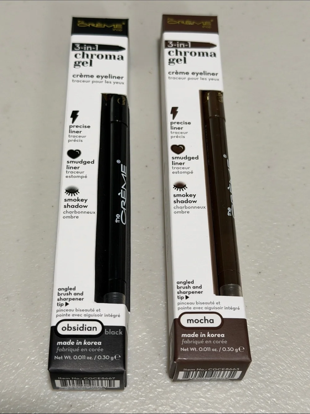 Creme Eyeliner 3-in-1 Chroma Gel Obsidian Black & Mocha Brown The Crème Shop